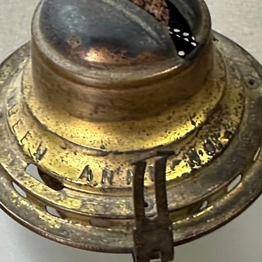 Vintage Glass Lantern with Gold Accents